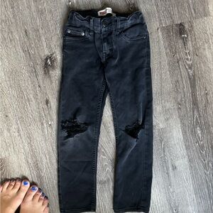 Levi's boys Black Ripped Skinny Jeans